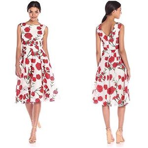 Betsey Johnson Printed Basket Weave Organza